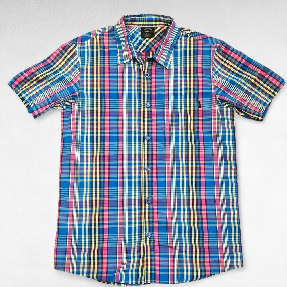 Oakley Crush Short Sleeve Woven Button Up Shirt Size Small